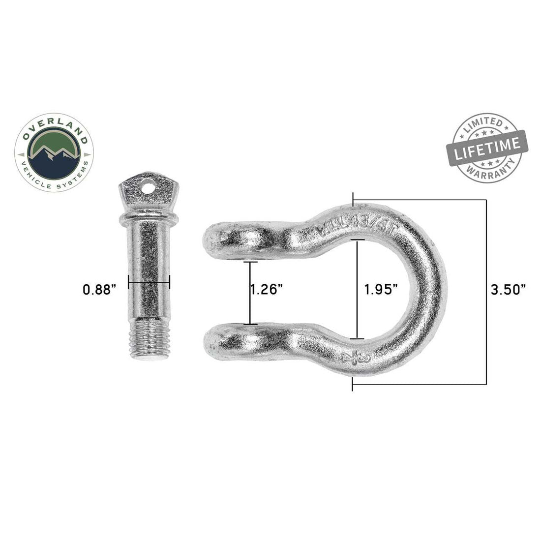 Recovery Shackle 3/4" 4.75 Ton - Zinc