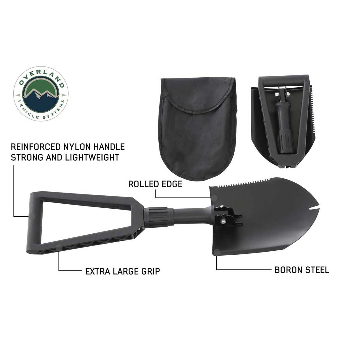 Multi Functional Military Style Utility Shovel with Nylon Carrying Case