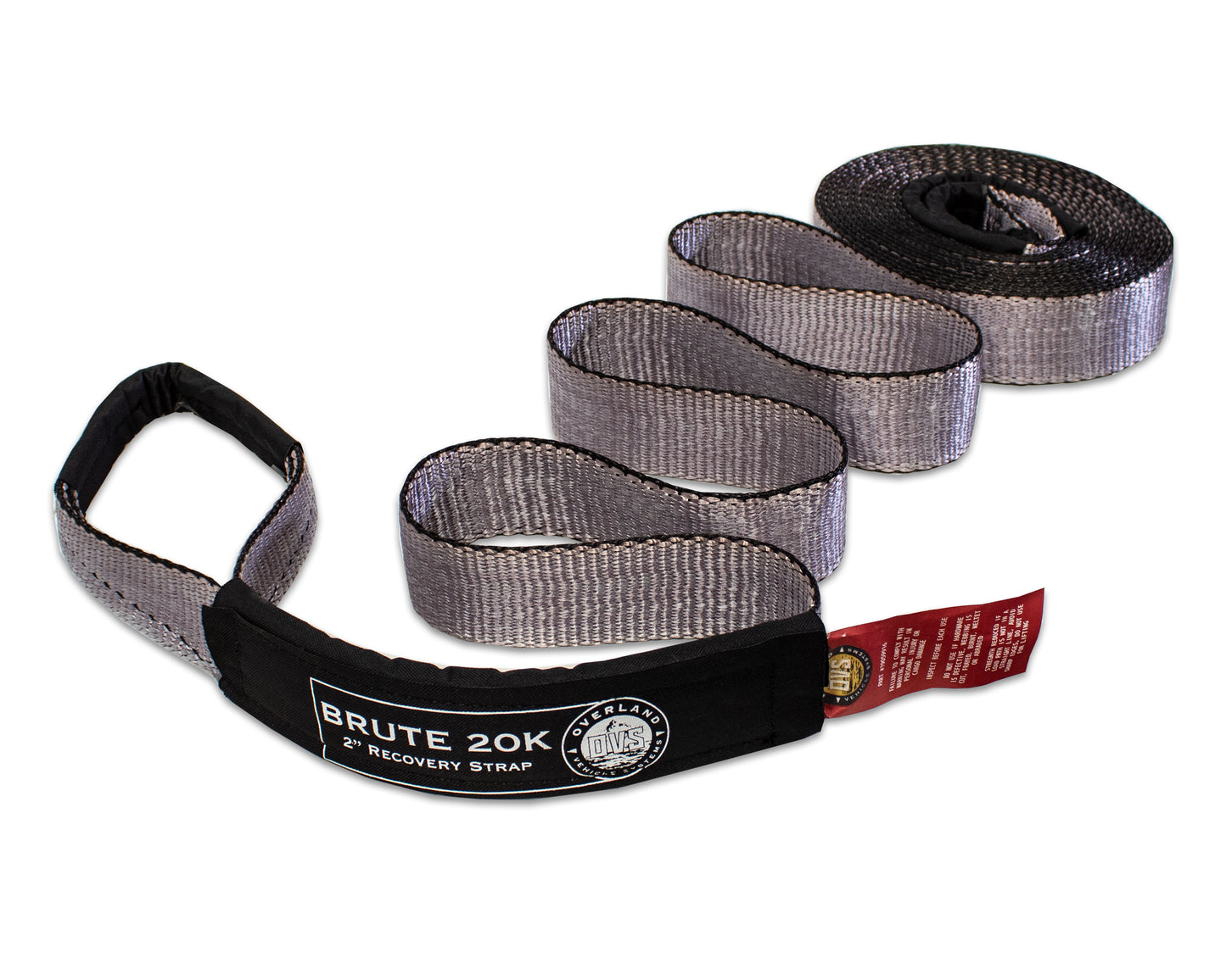 Tow Strap 20,000 lb. 2" x 30' Gray With Black Ends & Storage Bag