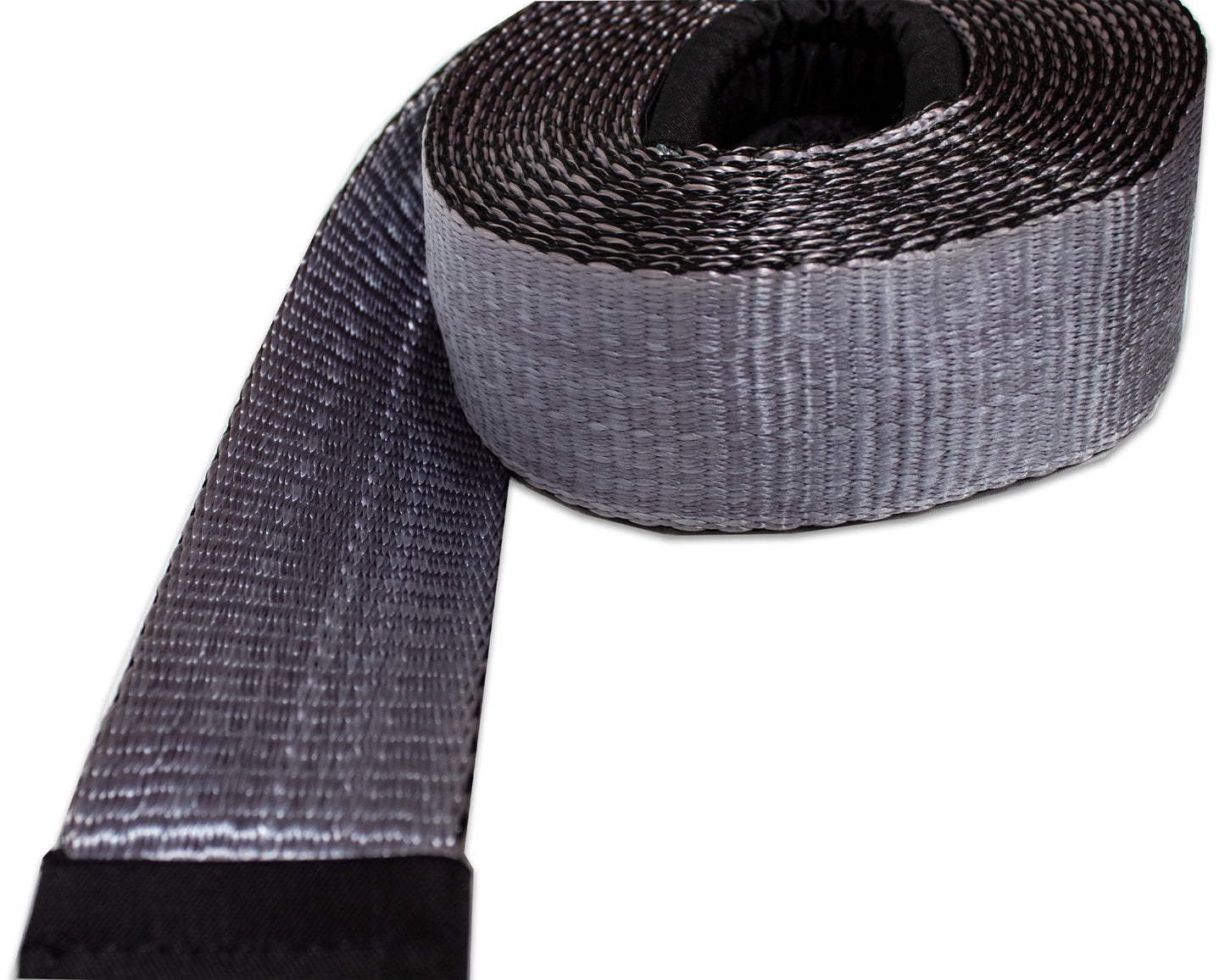 Heavy Duty Tow Strap 20,000 lb. 2” x 30’ - Gray with Black Ends & Storage Bag