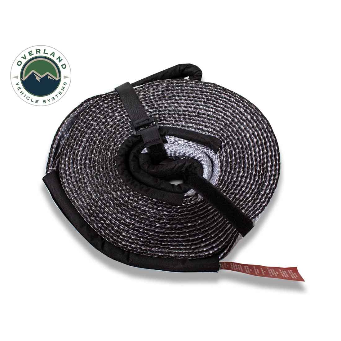 Heavy Duty Tow Strap 20,000 lb. 2” x 30’ - Gray with Black Ends & Storage Bag