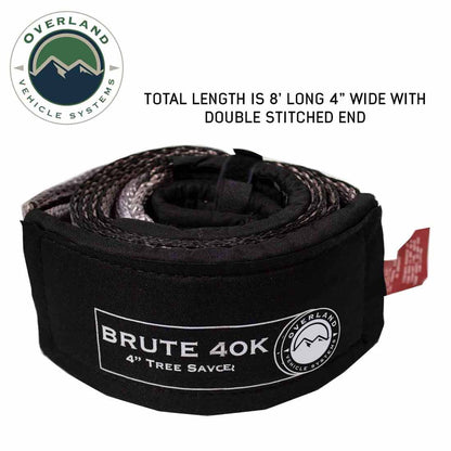 Heavy Duty Tow Strap 40,000 lb. 4” x 8’ - Gray with Black Ends & Storage Bag