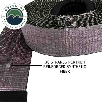 Heavy Duty Tow Strap 40,000 lb. 4” x 8’ - Gray with Black Ends & Storage Bag