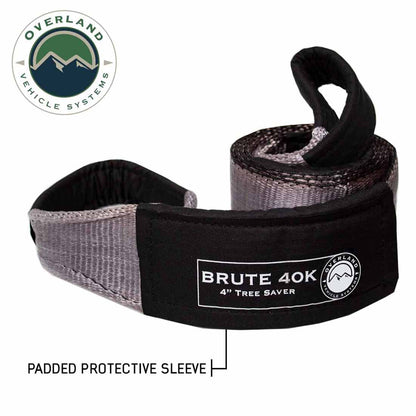 Heavy Duty Tow Strap 40,000 lb. 4” x 8’ - Gray with Black Ends & Storage Bag