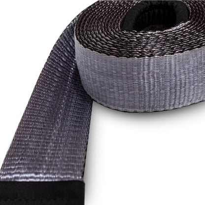 Tow Strap 4” x 20’ - Gray with Black Ends & Storage Bag