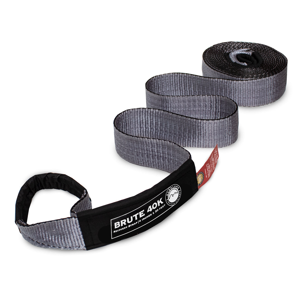 Tow Strap 4" x 30' Gray With Black Ends & Storage Bag