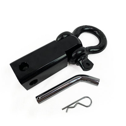 Receiver Mount Recovery Shackle 3/4" 4.75 Ton With Dual Hole Black & Pin & Clip