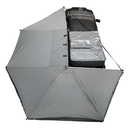 HD Nomadic 270 - Awning, Driver Side, Grey Body, Green Trim & Black Travel Cover