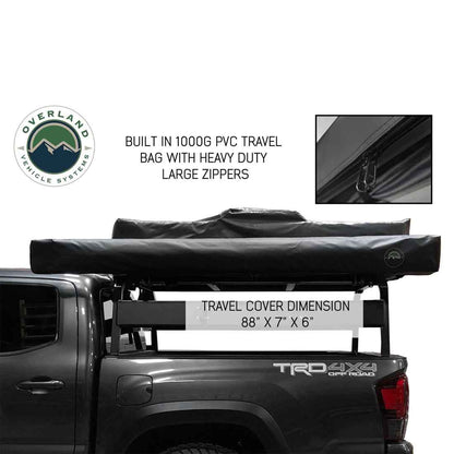 HD Nomadic 270 - Awning, Driver Side, Grey Body, Green Trim & Black Travel Cover