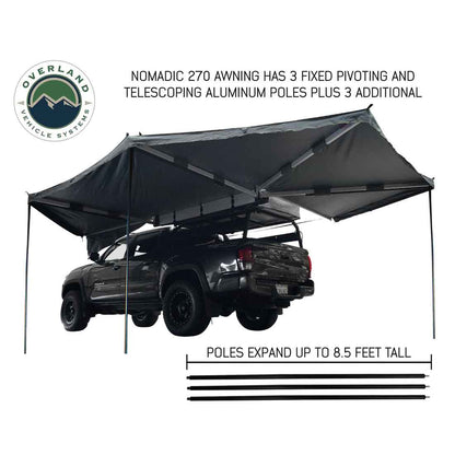 HD Nomadic 270 - Awning, Driver Side, Grey Body, Green Trim & Black Travel Cover