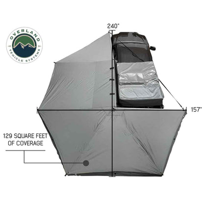 HD Nomadic 270 - Awning, Driver Side, Grey Body, Green Trim & Black Travel Cover