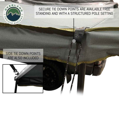 HD Nomadic 270 - Awning, Driver Side, Grey Body, Green Trim & Black Travel Cover