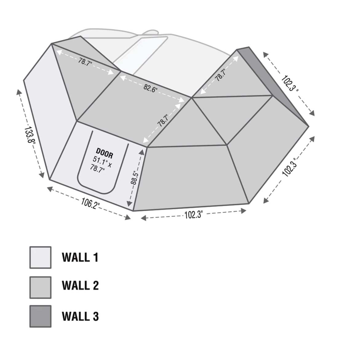 HD Nomadic 270 - Awning with Walls 1, 2, & 3, Driver Side, Grey Body, Green Trim & Black Travel Cover