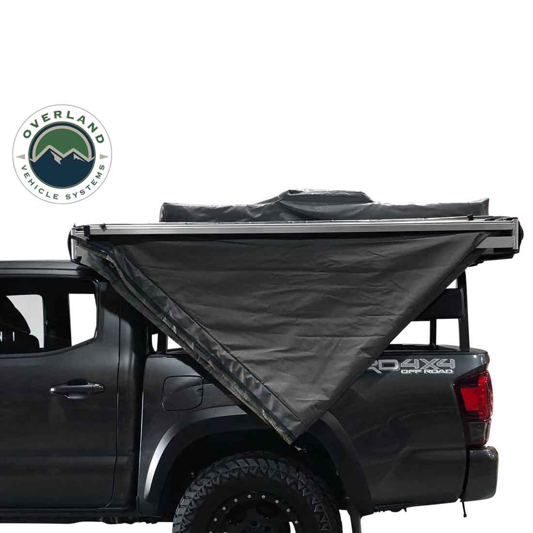 HD Nomadic 270 - Awning with Walls 1, 2, & 3, Driver Side, Grey Body, Green Trim & Black Travel Cover