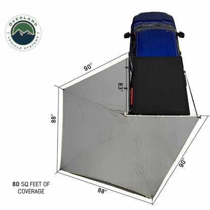 HD Nomadic 270 LT - Awning, Driver Side, Grey Body, Green Trim with Black Travel Bag