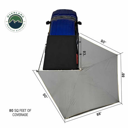 HD Nomadic 270 LT - Awning, Passenger Side, Grey Body, Green Trim with Black Travel Bag