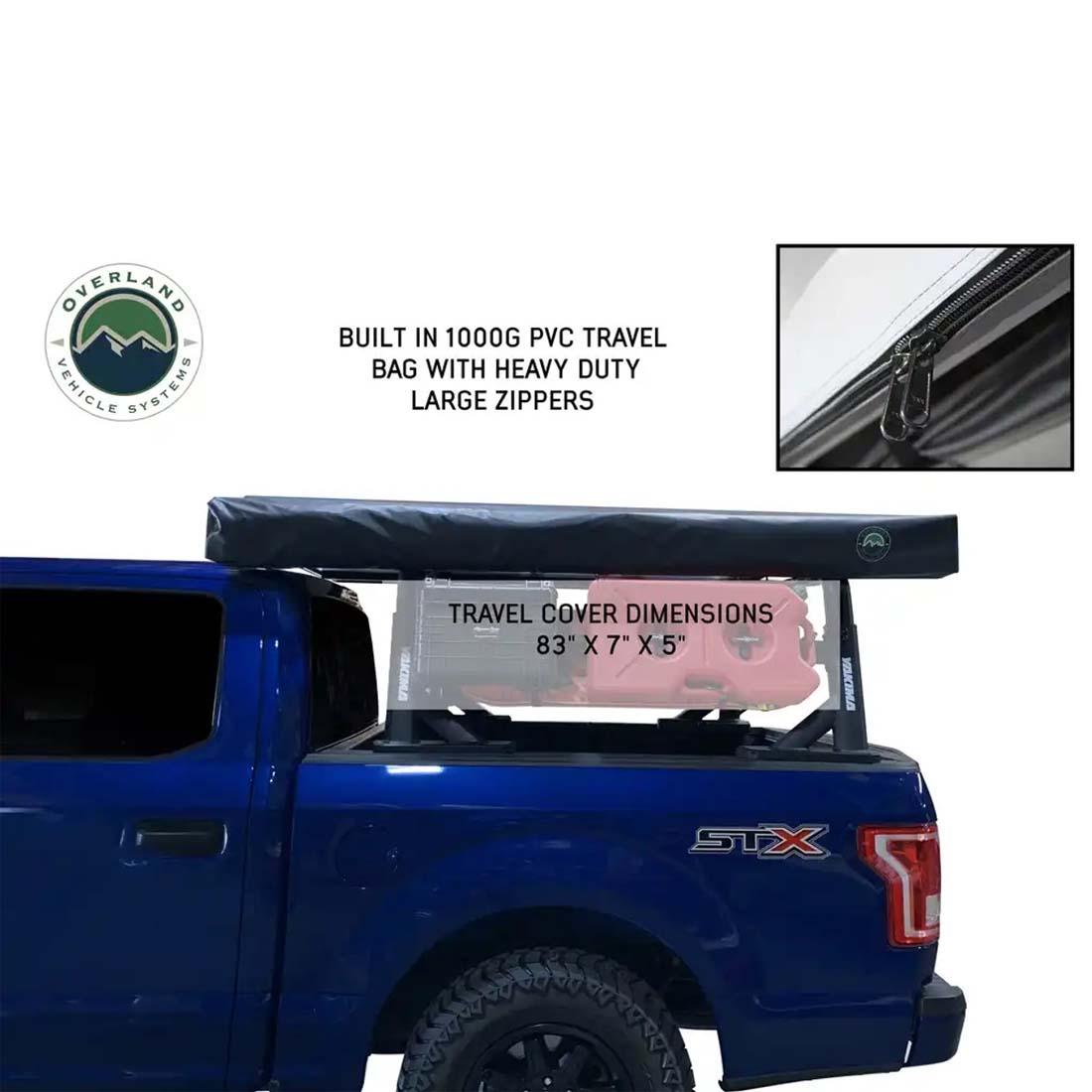 HD Nomadic 270 LT - Awning, Wall 1 & 2, Driver Side, Grey Body, Green Trim W/Black Travel Bag