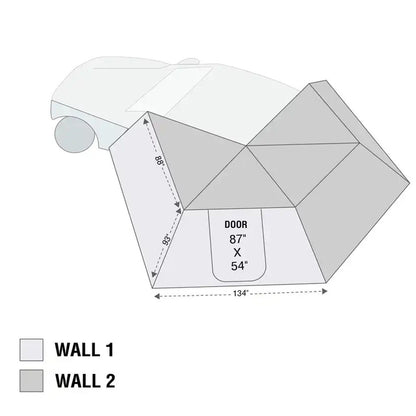 HD Nomadic 270 LT - Awning, Wall 1 & 2, Driver Side, Grey Body, Green Trim W/Black Travel Bag