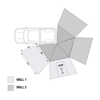 HD Nomadic 270 LT - Awning, Wall 1 & 2, Driver Side, Grey Body, Green Trim W/Black Travel Bag