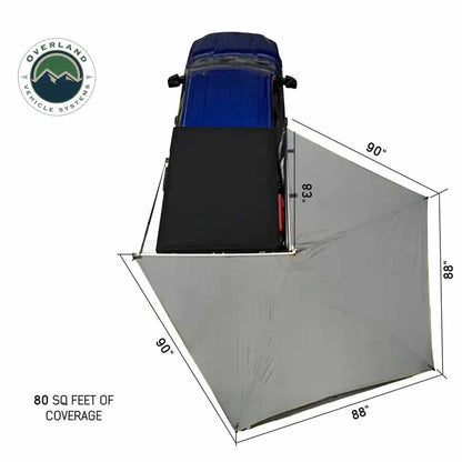 HD Nomadic 270 LT - Awning, Wall 1 & 2, Passenger Side, Grey Body, Green Trim with Black Travel Bag