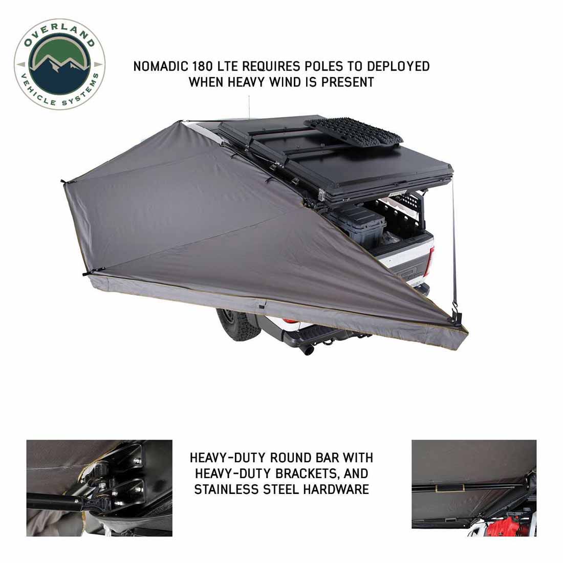 HD Nomadic 180 LTE - Awning, Grey Body, Green Trim & Black Travel Cover