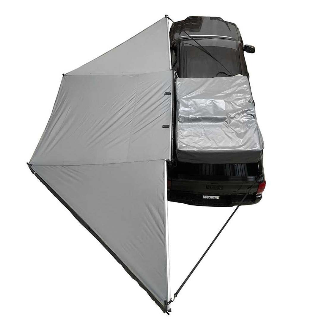 HD Nomadic 180 - Awning with Wall Kit, Universal, Grey Body, Green Trim & Black Travel Cover