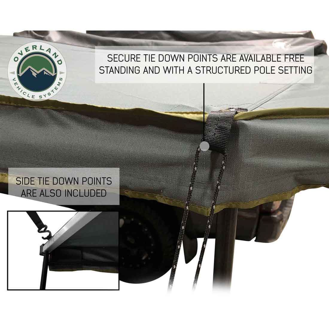 HD Nomadic 180 - Awning with Wall Kit, Universal, Grey Body, Green Trim & Black Travel Cover