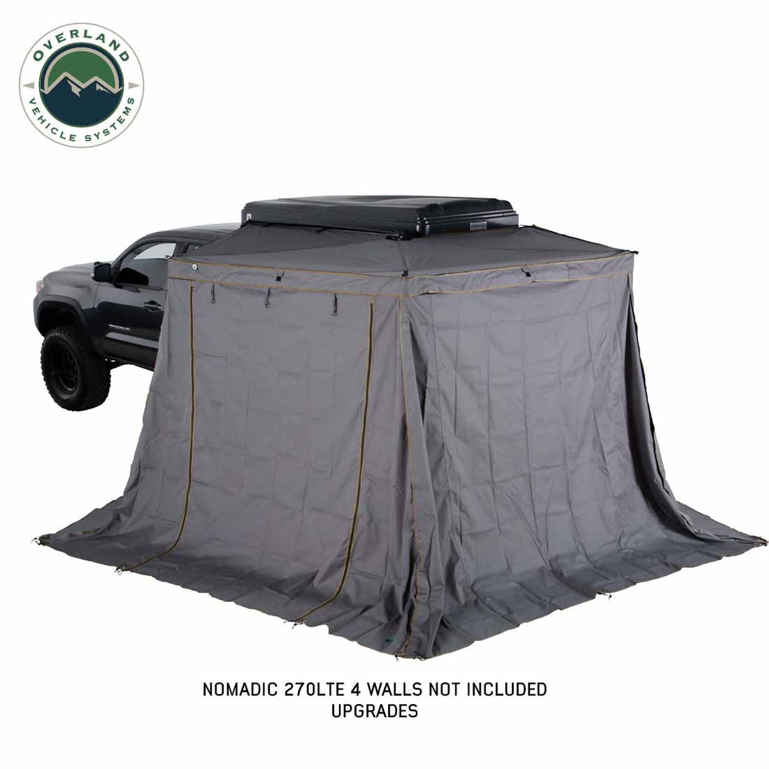 HD Nomadic 270 LTE - Awning, Driver Side, Grey Body, Green Trim W/Black Travel Cover