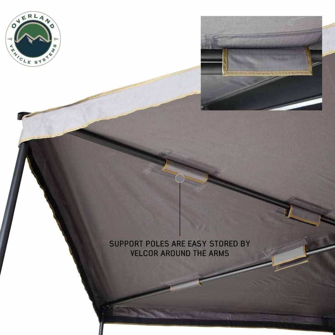 HD Nomadic 270 LTE - Awning, Driver Side, Grey Body, Green Trim W/Black Travel Cover