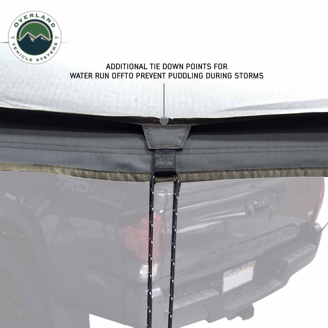 HD Nomadic 270 LTE - Awning, Driver Side, Grey Body, Green Trim W/Black Travel Cover