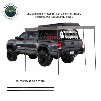 HD Nomadic 270 LTE - Awning, Driver Side, Grey Body, Green Trim W/Black Travel Cover