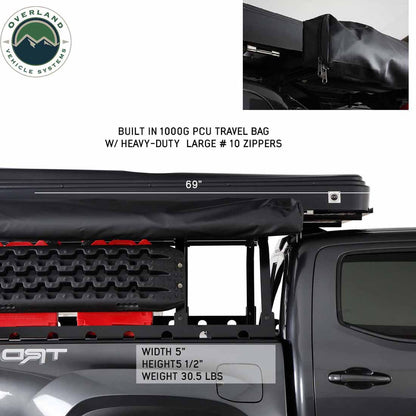 HD Nomadic 270 LTE - Awning, Passenger Side, Grey Body, Green Trim with Black Travel Cover