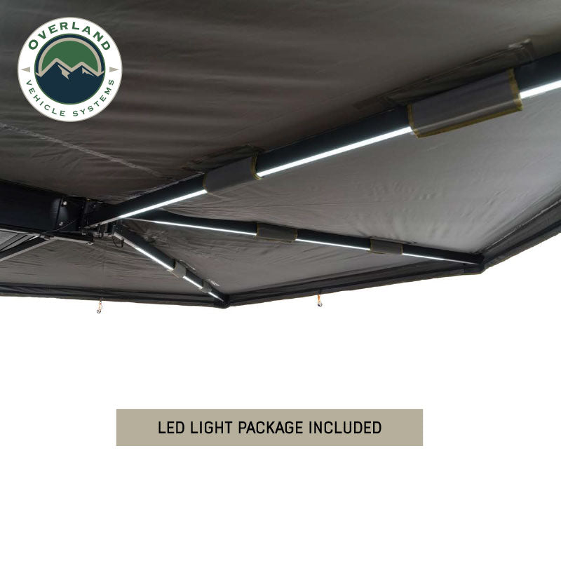 XD Nomadic 270 - Awning with Lights, Blackout, and Wall Kit, Passenger Side, Black Body, Black Trim & Black Travel Cover