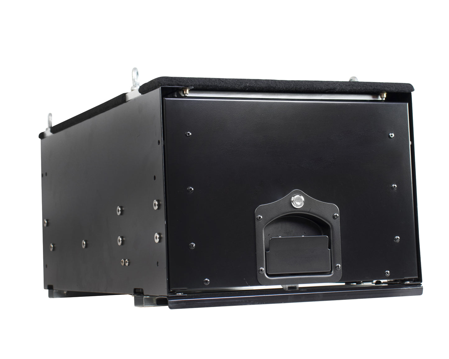 Cargo Box With Slide Out Drawer - Black Powder Coat