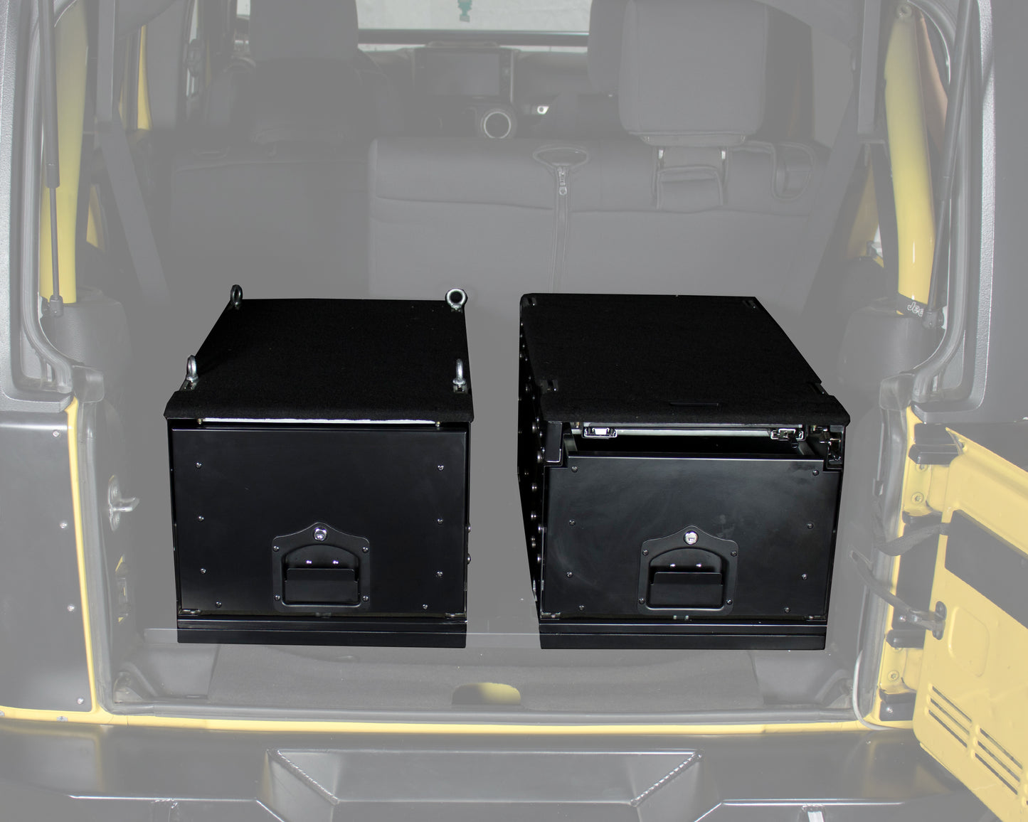 Cargo Box With Slide Out Drawer - Black Powder Coat