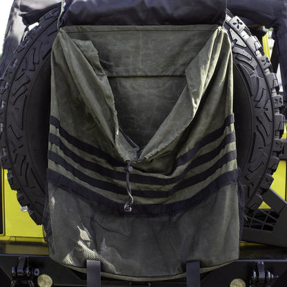 Extra Large Trash Bag Tire Mount - #16 Waxed Canvas