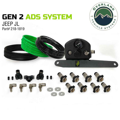 4 Tire Inflation System - Jeep Engine Mount With Box, Fittings, Hoses & Storage Bag - Black