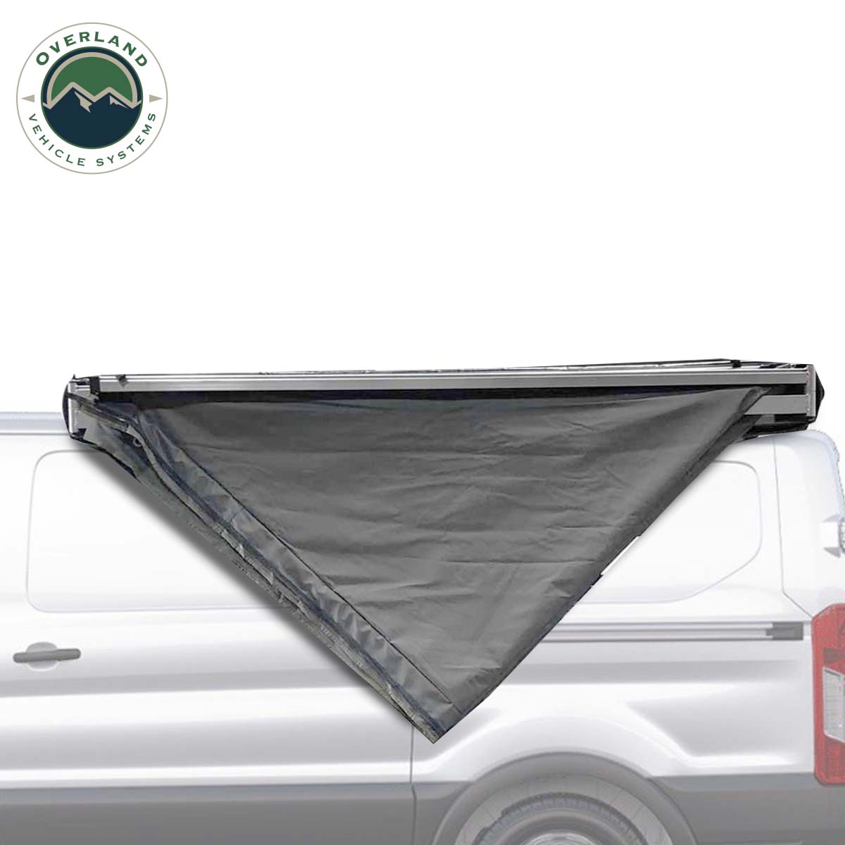 HD Nomadic 270 - Awning with Extended Poles for High Roof, Grey Body, Green Trim & Black Travel Cover