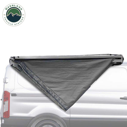 HD Nomadic 270 - Awning with Extended Poles for High Roof, Passenger Side, Grey Body, Green Trim & Black Travel Cover