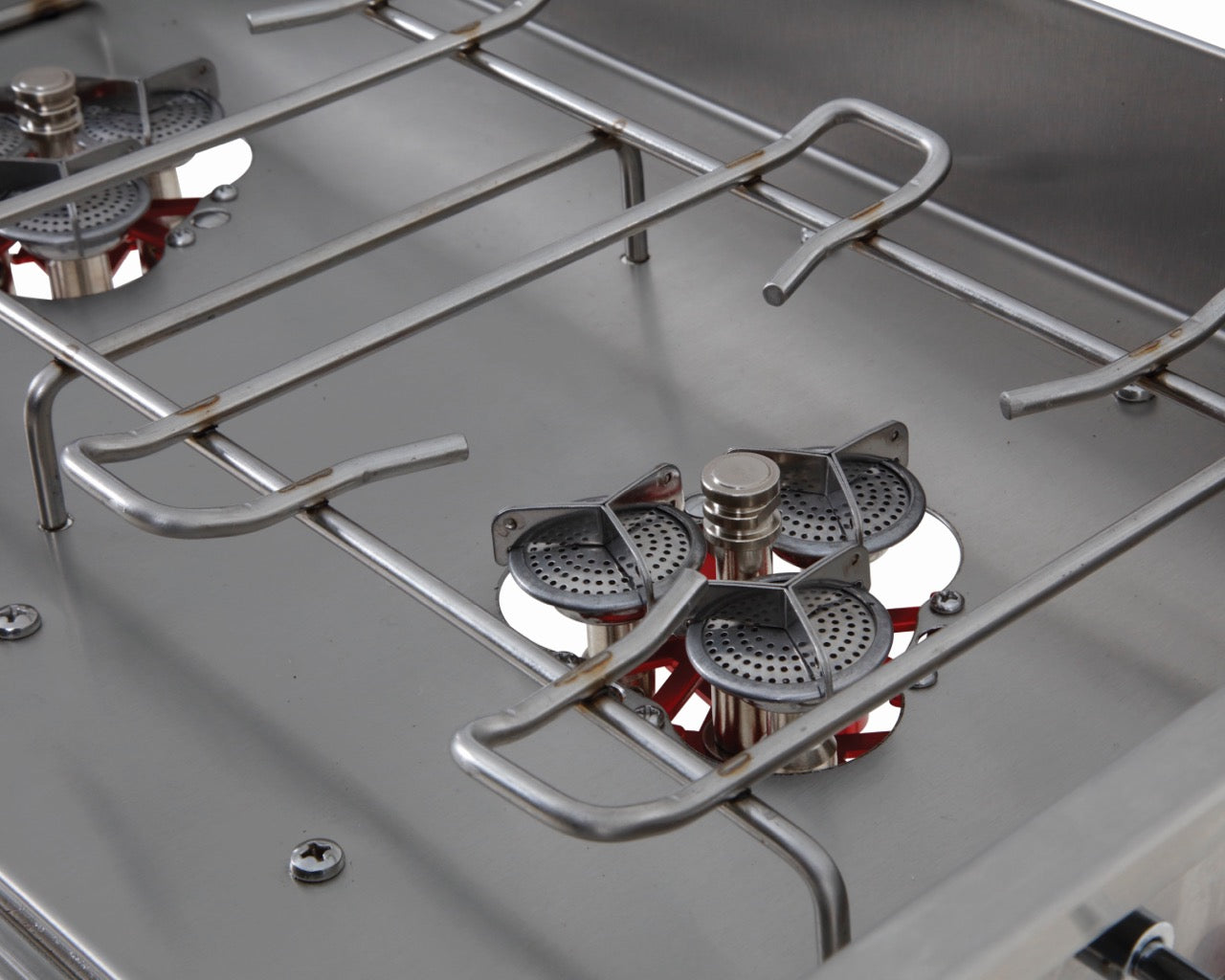 Komodo Camp Kitchen -  Dual Grill, Skillet, Folding Shelves, and Rocket Tower - Stainless Steel