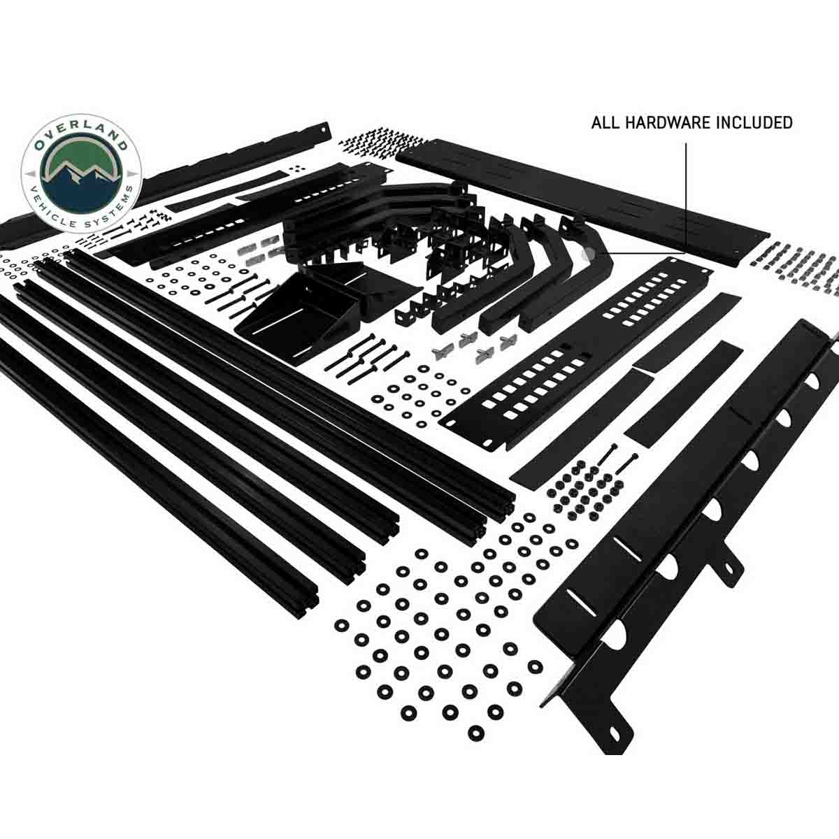 Discovery Rack with Side Cargo Plates and Front Cargo Tray System Kit - Mid Size Truck Short Bed Application