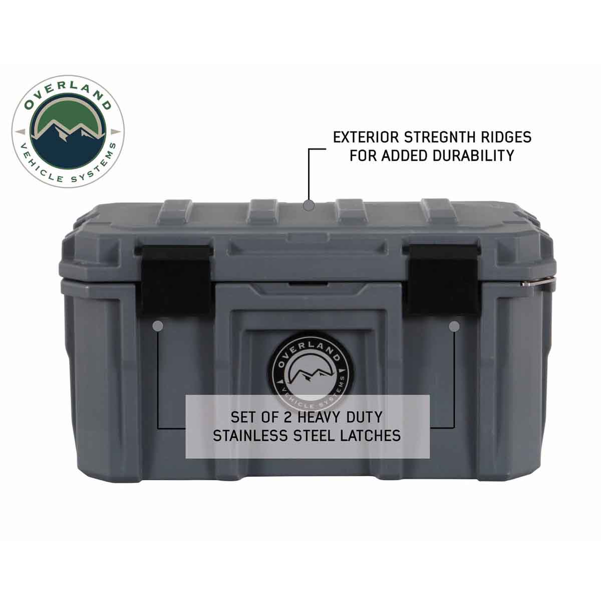 D.B.S.  - Dark Grey 53 QT Dry Box with Wheels, Drain, and Bottle Opener