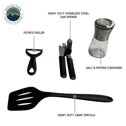 Overland Kitchen Kit - 39 Piece Utensil Set with Aluminum Storage Box and Custom Cut Foam