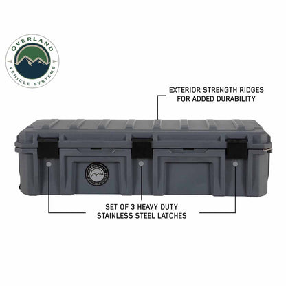 D.B.S.  - Dark Grey 117 QT Dry Box with Wheels, Drain, and Bottle Opener