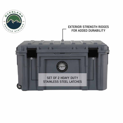 D.B.S.  - Dark Grey 169 QT Dry Box with Wheels, Drain, and Bottle Opener