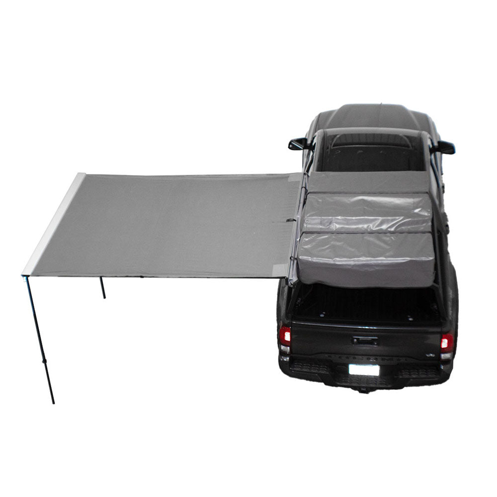 HD Nomadic 2.0 - Awning, 6.5' Long, Grey Body, Green Trim & Black Travel Cover