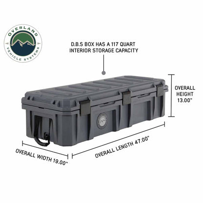 D.B.S.  - Dark Grey 117 QT Dry Box with Wheels, Drain, and Bottle Opener