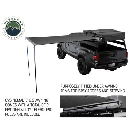 HD Nomadic 2.0 - Awning, 6.5' Long, Grey Body, Green Trim & Black Travel Cover