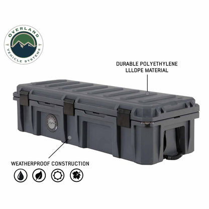 D.B.S.  - Dark Grey 117 QT Dry Box with Wheels, Drain, and Bottle Opener