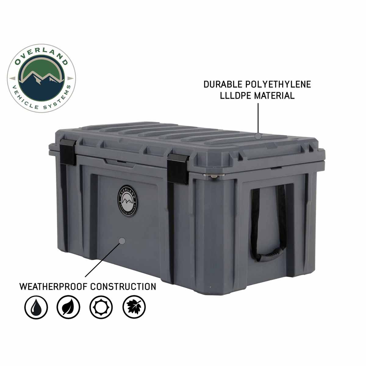 D.B.S.  - Dark Grey 169 QT Dry Box with Wheels, Drain, and Bottle Opener